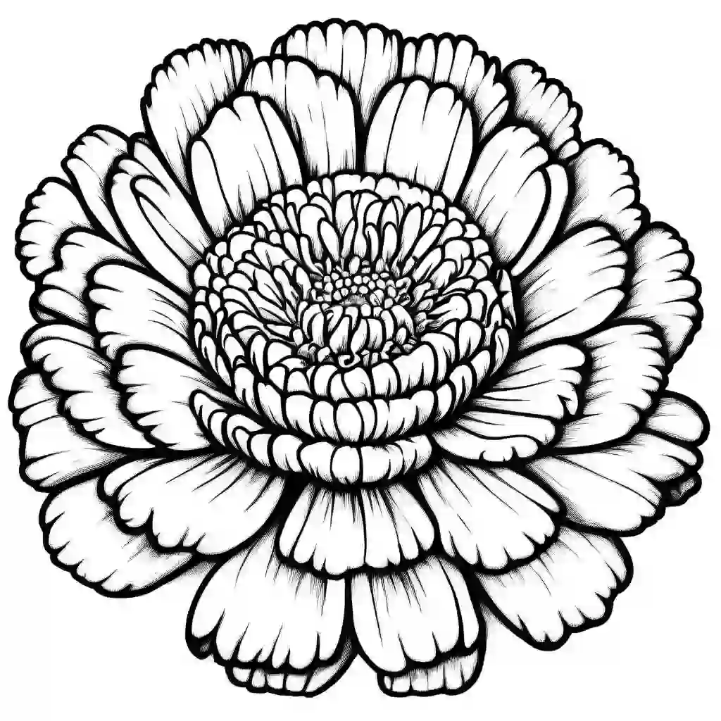 Marigolds coloring pages